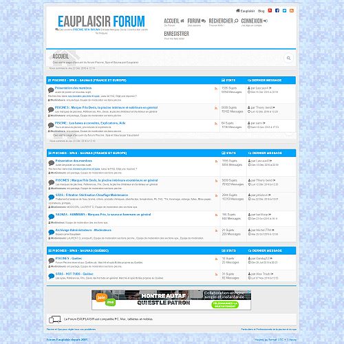 Forum de discussions sur la piscine, le spa et le sauna