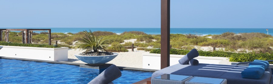Bed swimming pool and beach