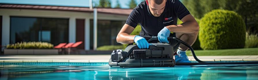 Robot de piscine. Nettoyage et maintenance automatique